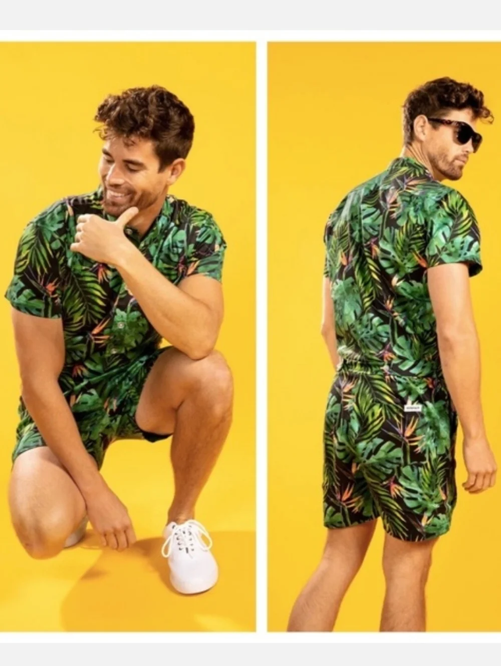 Tipsy Elves Tropical Leaf Print Jungle Romphim Romper New Small - Picture 1 of 12